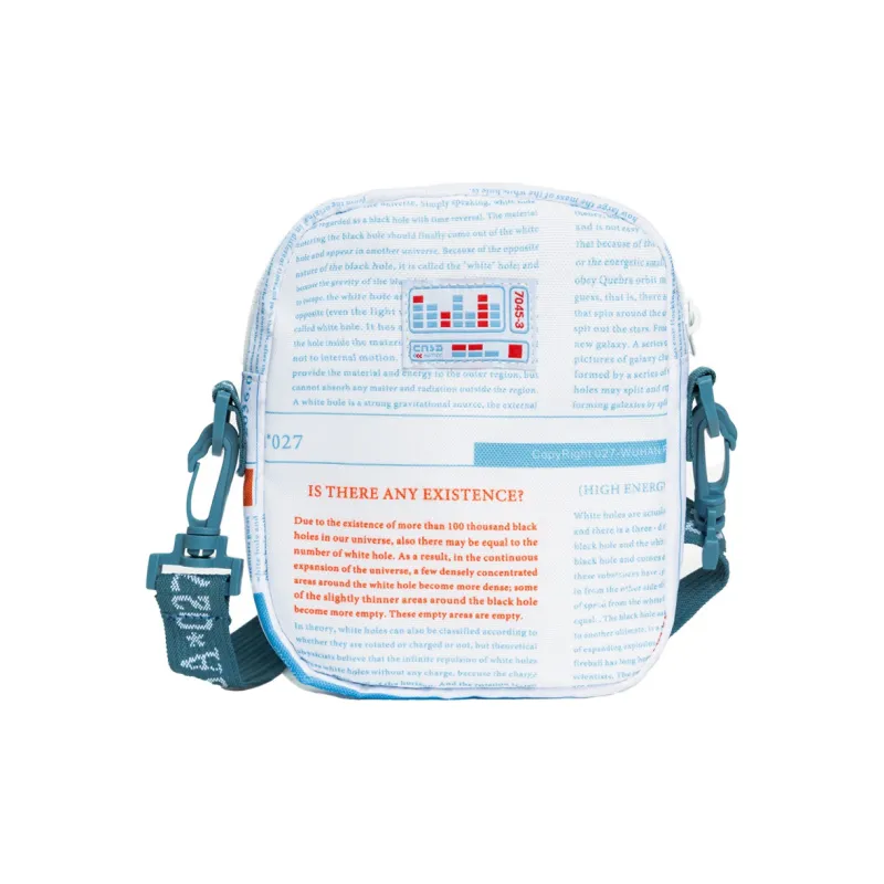 FEAROM Polyester Portable Crossbody Bag, Shoulder Bag Regular Unisex White/Blue-1