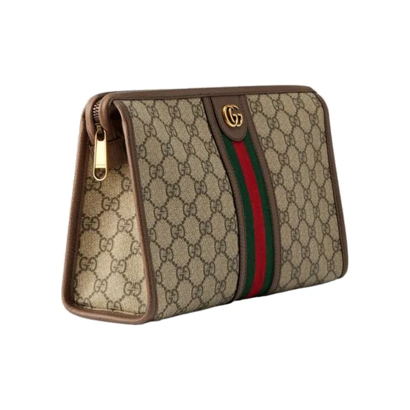 GUCCI Ophidia Zipped Pouch Beige/Ebony-2