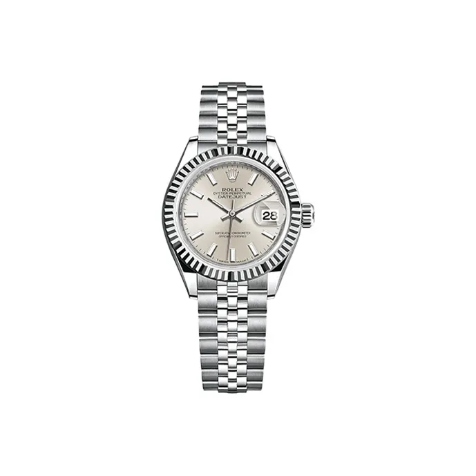 ROLEX Women's Apparel Log Series Automatic Mechanical Movement Women's Watch 28mm Silver Dial Oystersteel Case-0