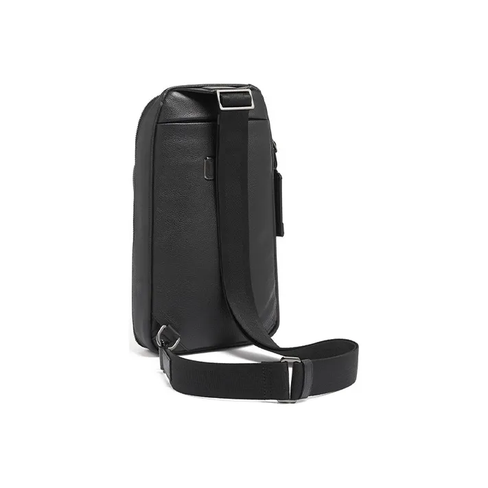 TUMI Leather Sling Bag Men's Black-4