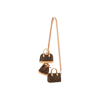 LOUIS VUITTON Trio Mini Icones Monogram Bag Brown