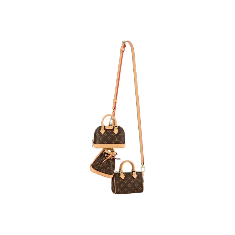 LOUIS VUITTON Trio Mini Icones Monogram Bag Brown-0