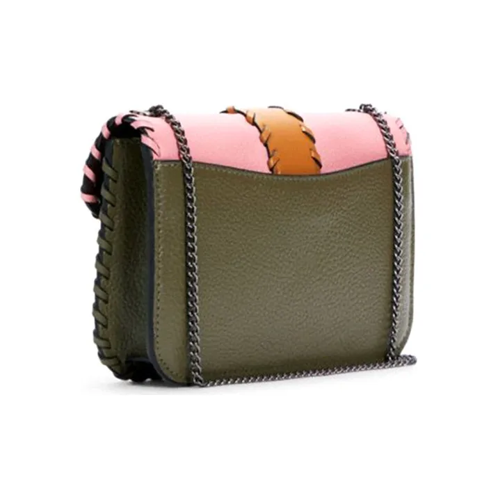 COACH Georgie Leather Crossbody Bag, Shoulder Bag Small Size Women's Pink & Jasper-1