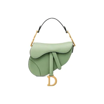 DIOR Saddle Sheepskin Saddle Bag Handbag Mini Women's Green