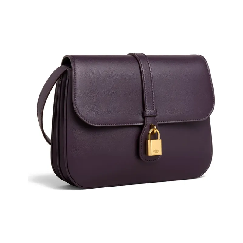 CELINE Tabou Smooth Cow Leather Handbag Shoulder Bag Crossbody Bag Medium Size Women's Dark Purple-1