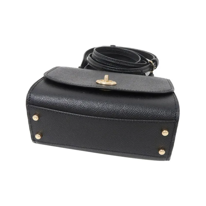 COACH Tilly Leather Shoulder Bag Crossbody Bag Handbags Mini Women's Black-2