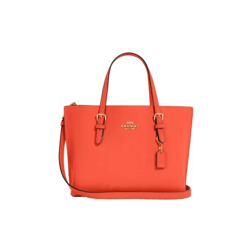 COACH Mollie Cow Leather Tote Bag, Shopping Bag, Portable Crossbody Bag, Shoulder Bag Medium Size Women's Mango Yellow