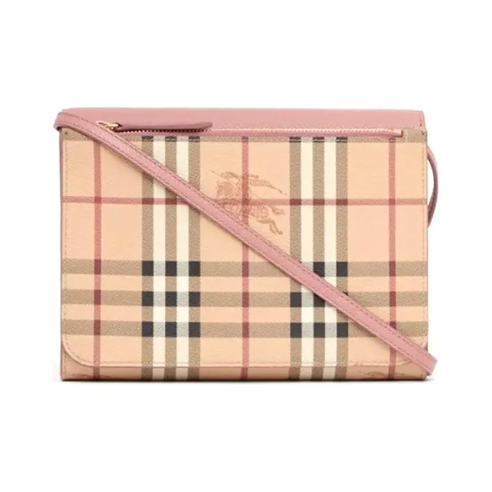 Burberry Vintage Canvas With Leather Shoulder Bag, Crossbody Bag Regular Women's Pink-3