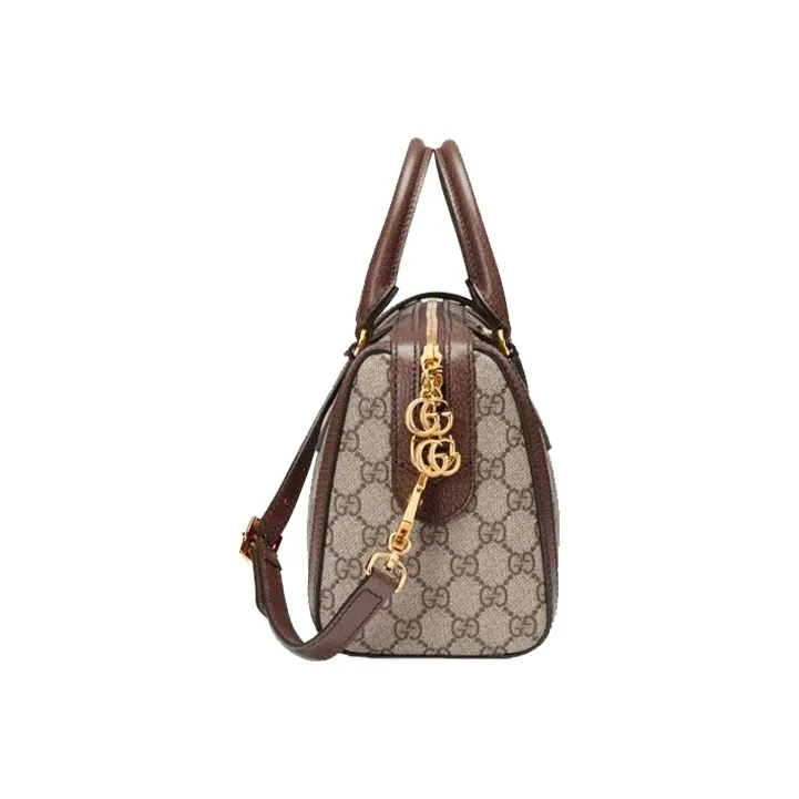 GUCCI Ophidia Canvas With Leather Shoulder Bag Crossbody Bag Handbag Medium Size Women's Ebony/Brown-2