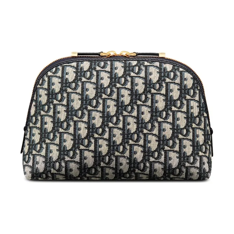 DIOR 30 Montaigne Fabric Clutch, Toiletry Bag, Storage Bag, Makeup Bag Women's Denim Blue-2