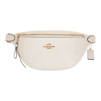 COACH Belt Leather One Shoulder Crossbody Bag, Sling Bag, Fanny Pack Tubas Women's Pure White