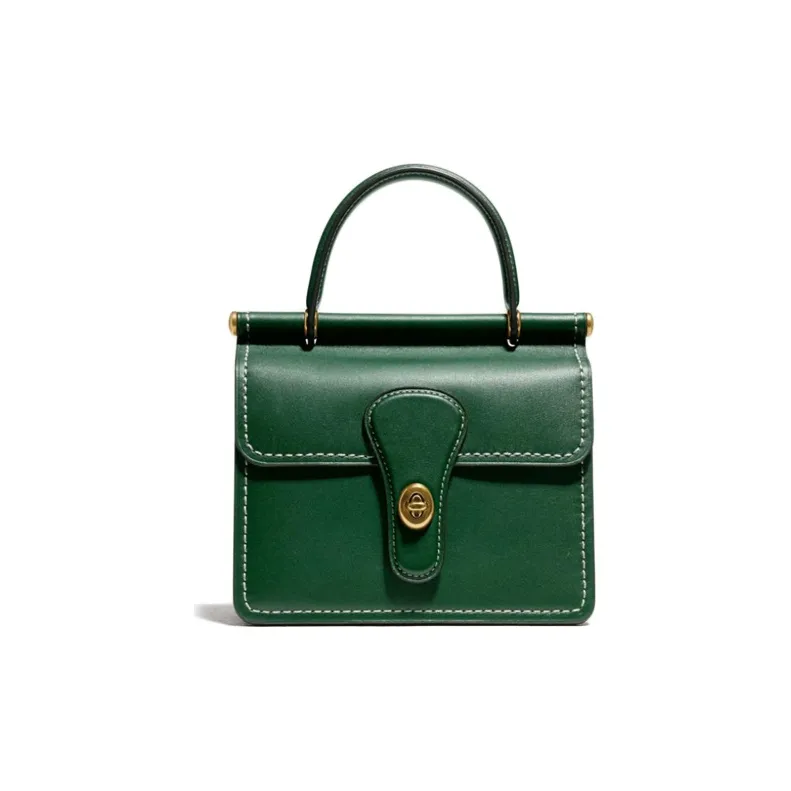 COACH Willis Leather Handbag, Crossbody Bag Trumpets Women's Jasper/Dark Green-0