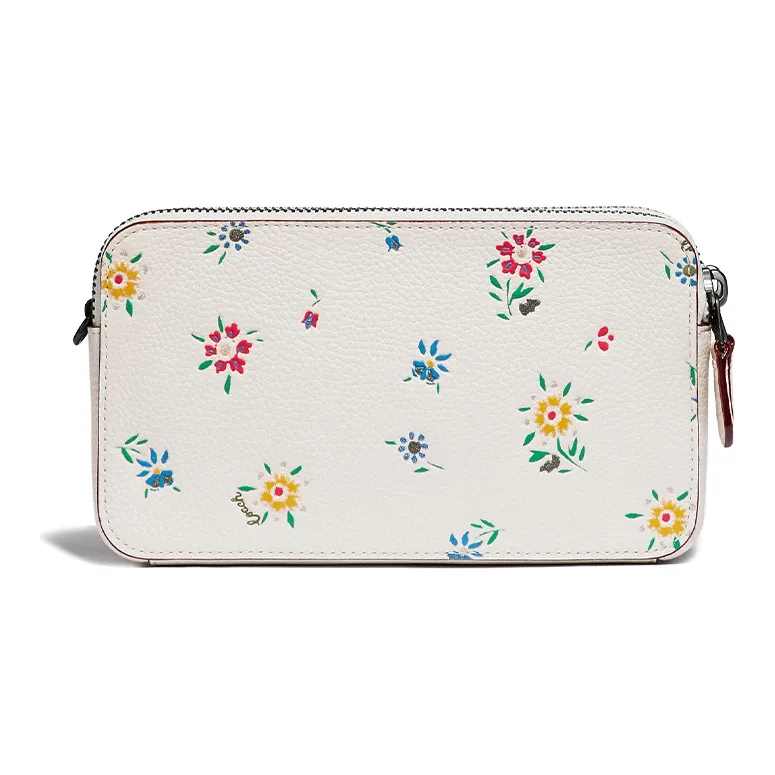COACH Kira Leather Small Square Bag Shoulder Bag, Crossbody Bag Women's White-2