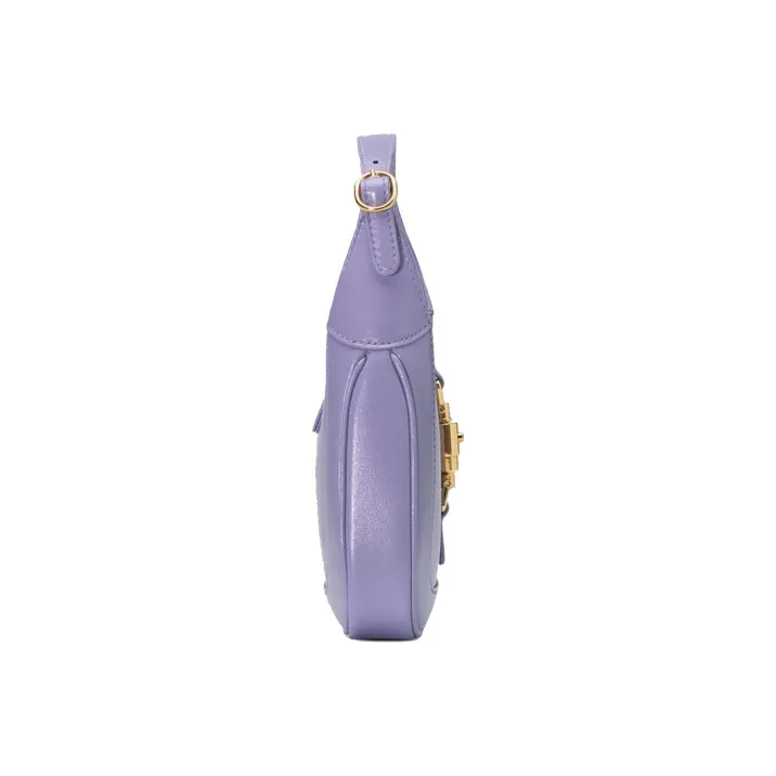 GUCCI Jackie 1961 Leather Crescent Shoulder Bag Shoulder Bag Crossbody Bag Mini Women's Light Purple-2