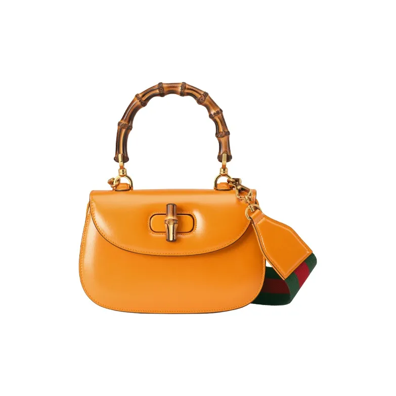 GUCCI GUCCI Luggage Leather Shoulder Bag Crossbody Bag Handbag Small Size Women's Yellow-0