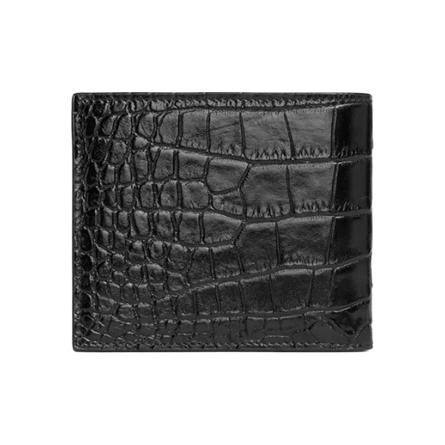 CELINE Crocodile Embossed Calfskin Wallet Men's Black-2