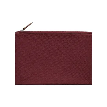 HERMES Cow Leather Makeup Bag Women's Rouge H/Gold Hermes Red And Gold
