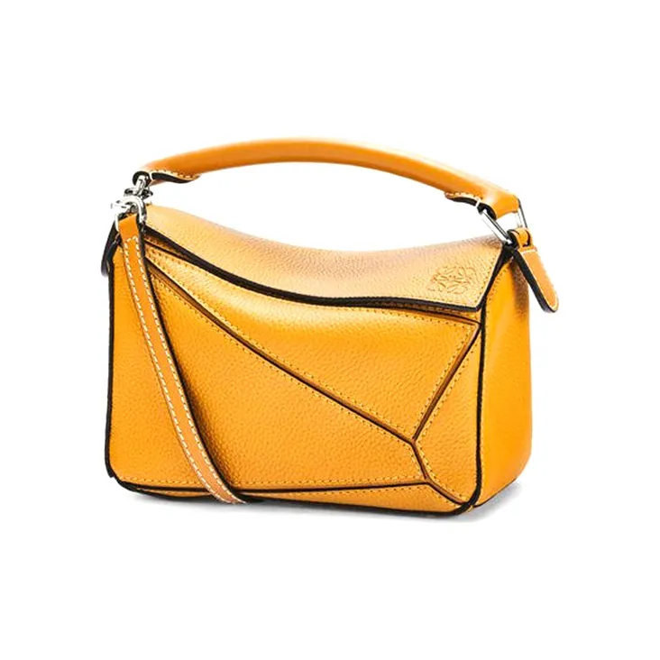 LOEWE Grained Calfskin Puzzle Bag Shoulder Bag Women's Sunflower Yellow/Candy Pink-1