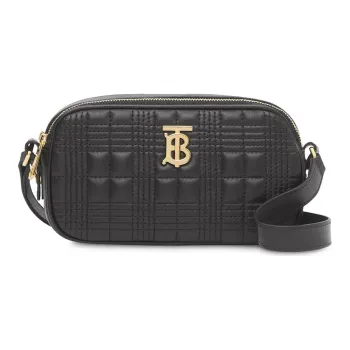 Burberry Lambskin Camera Bags Shoulder Bags Mini Women's Black