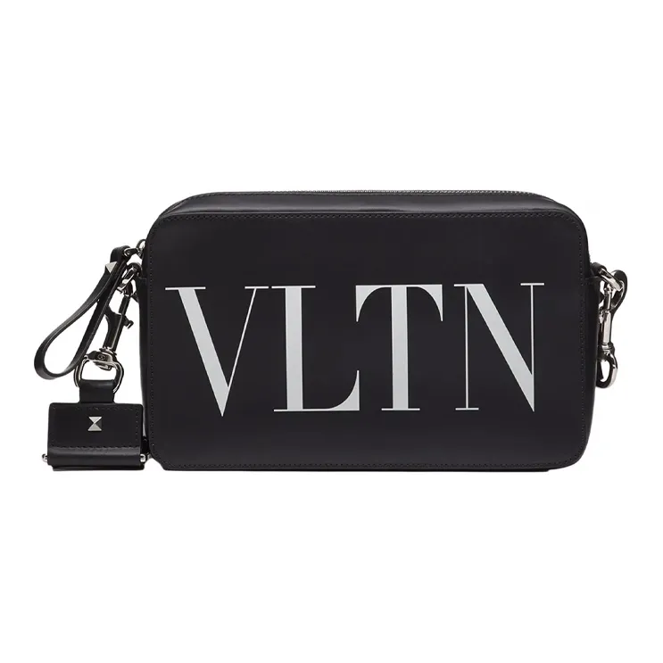 Valentino Cow Leather Crossbody Bag, Shoulder Bag Men's Black-1