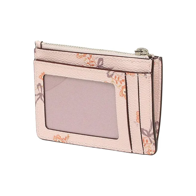 COACH Skinny Id Case Leather Document Bag Card Holder Card Holder Card Holder Mini Women's Pink-3