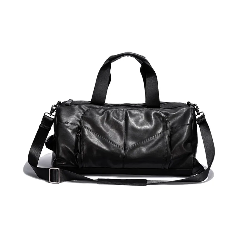 Ace Paul Cow Leather Handbags Travel Bags Regular Unisex Black-0