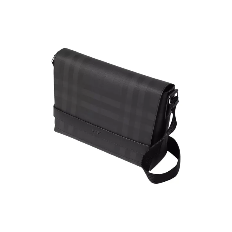 Burberry Polyurethane Messenger Bag Shoulder Bag Crossbody Bag Men's Black-1