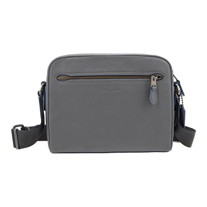 COACH Metropolitan Leather Camera Bag Shoulder Bag Crossbody Bag Medium Size Men's Gray-0