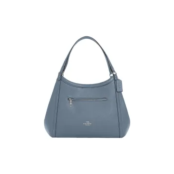 COACH Kristy Pebble Leather Bucket Bag, Handbag, Crossbody Bag, Shoulder Bag Large Size Women's Haze Blue