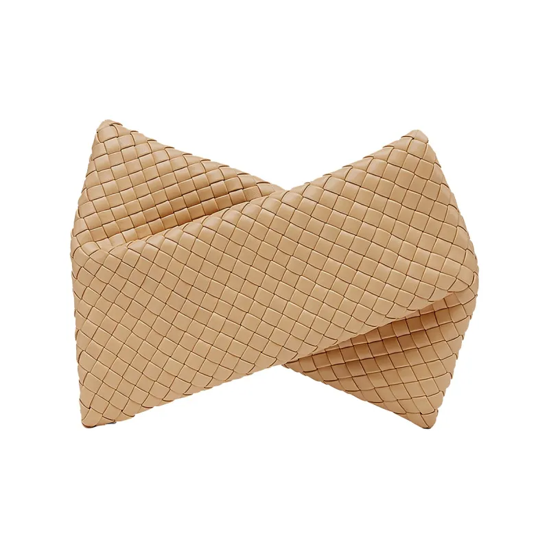 Bottega Veneta Cow Leather Clutch Handbag Women's Apricot-0