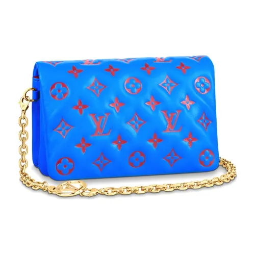 LOUIS VUITTON Pochette Coussin Blue/Red