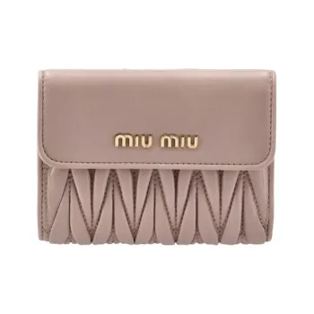 MIU MIU Lambskin Wallet Women's Pink