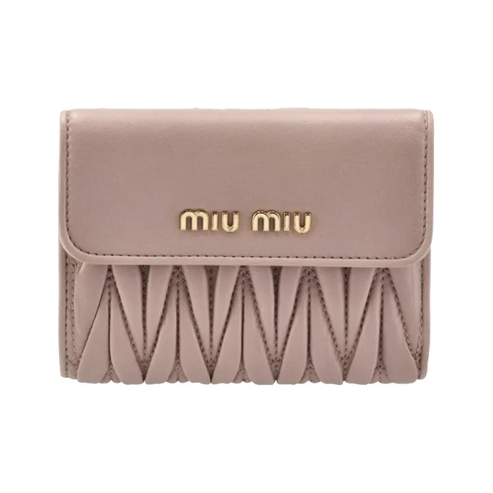 MIU MIU Lambskin Wallet Women's Pink-0