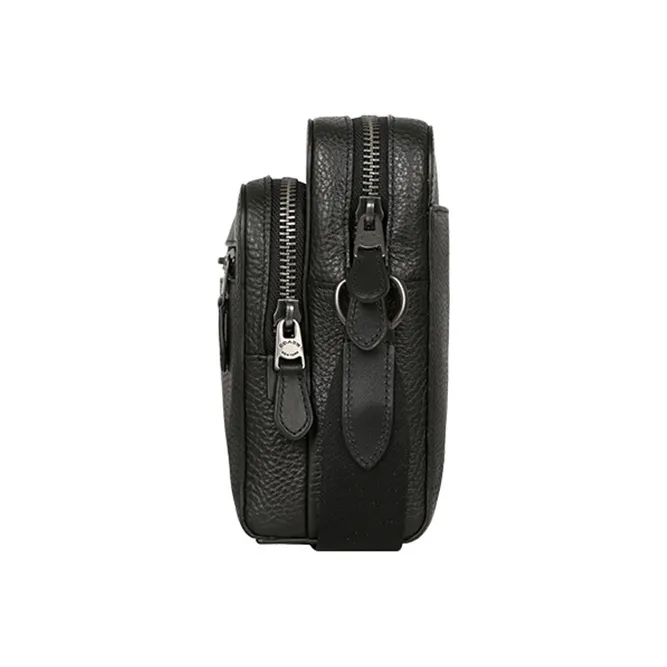 COACH West Pebble Leather Camera Bag, Shoulder Bag, Crossbody Bag Medium Size Men's Black-3