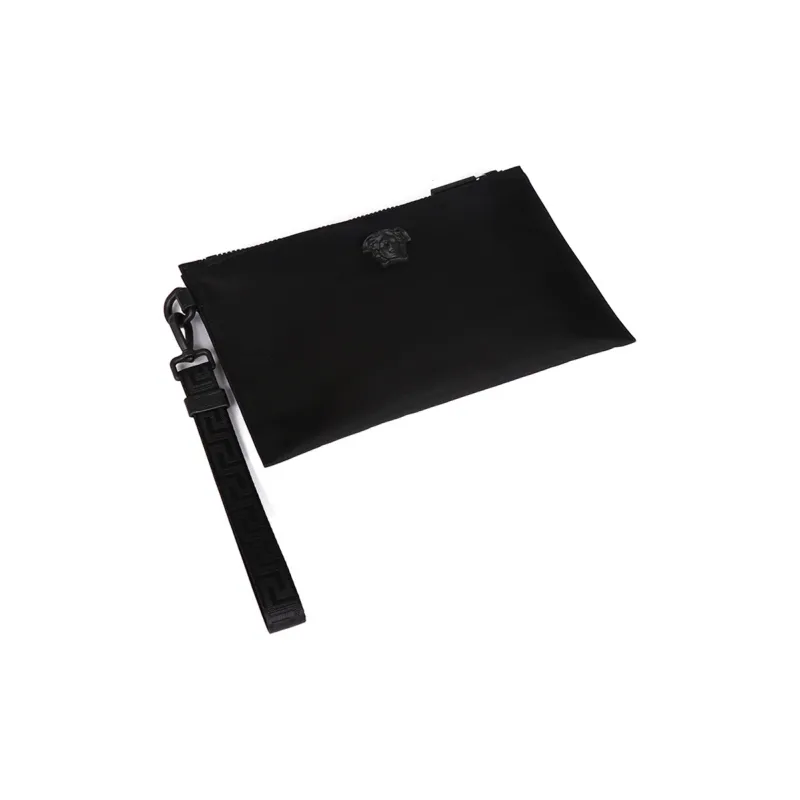 VERSACE Nylon Clutch Tubas Men's Black-2