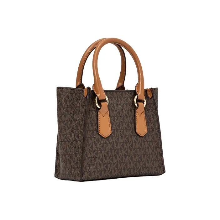 MICHAEL KORS Kris Coated Canvas Handbag, Shoulder Bag, Crossbody Bag Small Size Women's Acorn Brown-5