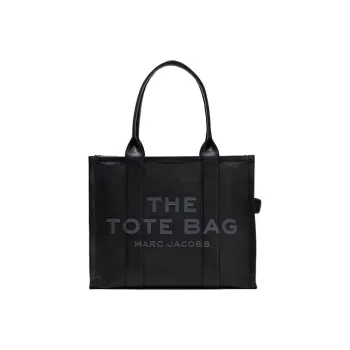 MARC JACOBS Tote Leather Tote Bag, Shopping Bag, Shoulder Bag, Handbag Large Size Unisex Black