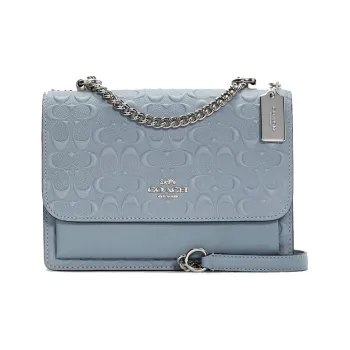 COACH Klare Cow Leather Trunk Bag Messenger Bag Crossbody Bag Small Size Women's 1Haze Blue Multicolor With Muted Tones