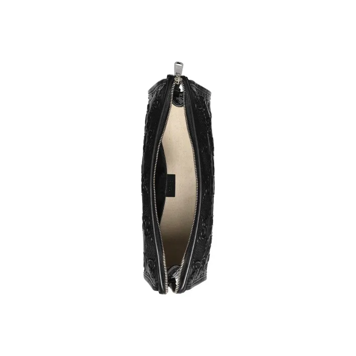 GUCCI Leather Makeup Bags Toiletry Bags Clutches Unisex Black-2