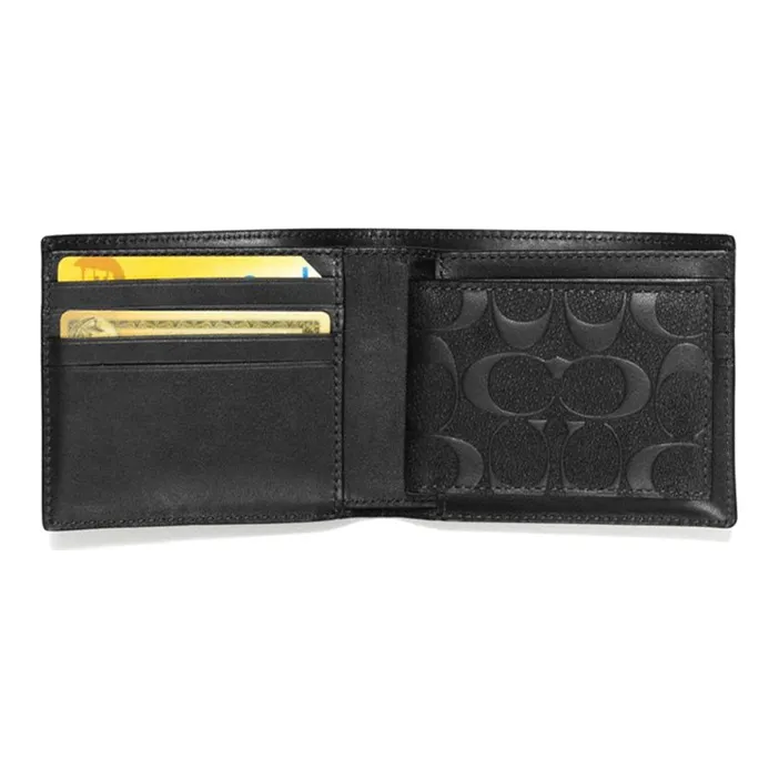 COACH 3 IN 1 Wallet Cow Leather 3 in 1 Wallet Men's Black-4