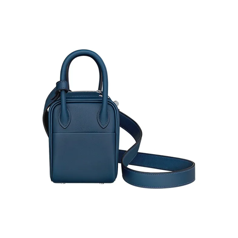 HERMES Lindy Swift Calfskin Handbag Shoulder Bag Crossbody Bag Mini Women's Marine Blue/Frida Blue-1