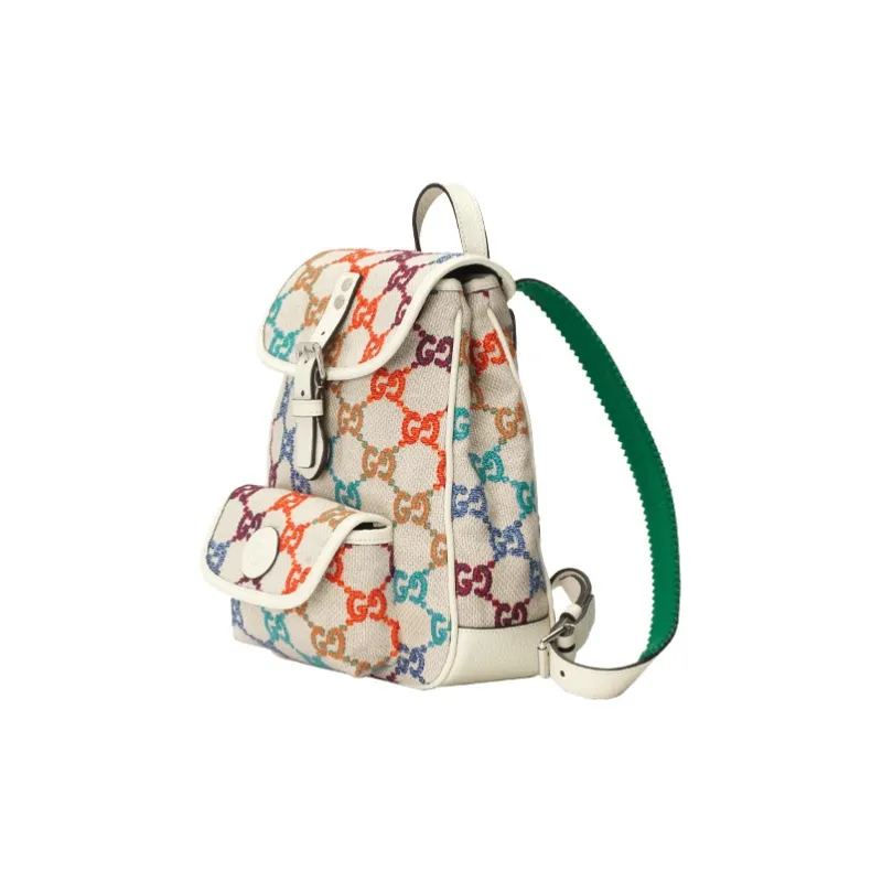 GUCCI Canvas Backpack For Kids' Multicolor/White-2