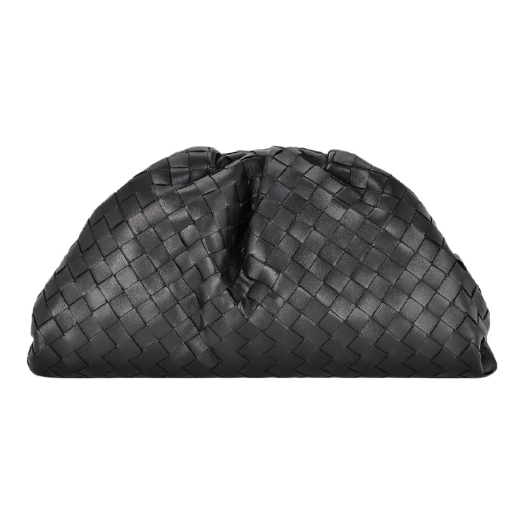 Bottega Veneta POUCH Cloud Bag Sheepskin Clutch Large Size Women's Black-2