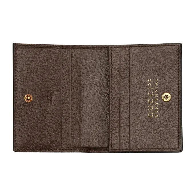 GUCCI Canvas Leather Binding Canvas Bag, Wallet, Card Holder Women's Brown & Multicolor-3