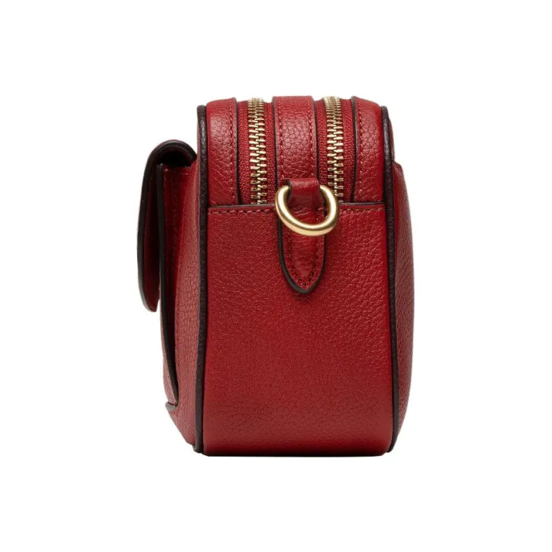COACH Willow Pebbled Leather Camera Bag Shoulder Bag Crossbody Bag Small Size Women's Red-3