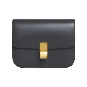 CELINE Classic Bo Polished Cow Leather Tofu Cube Bag Crossbody Bag Shoulder Bag Women's Candy Color/Smoke Black