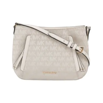 MICHAEL KORS Evie Canvas With Leather Trim Shoulder Bag Crossbody Bag Women's White