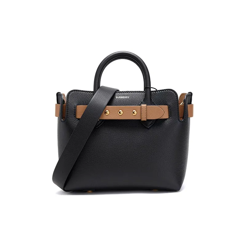 Burberry Cow Leather Belt Bag Handbag Mini Women's Black-0
