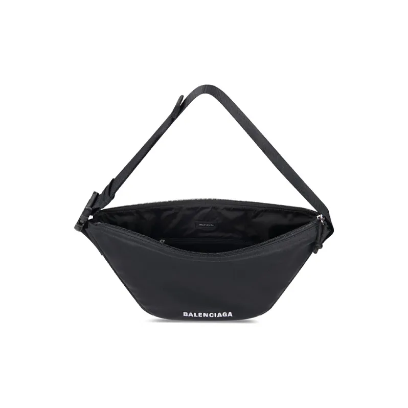 Balenciaga Recycled Nylon Shoulder Bag, Crossbody Bag Regular Women's Black-5