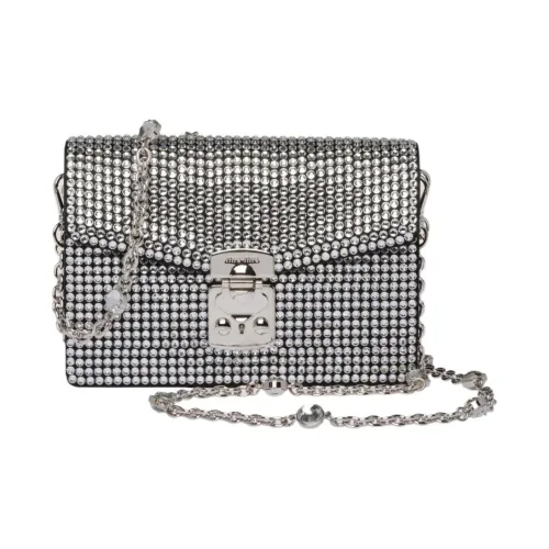 MIU MIU Crystal Patchwork Leather Crossbody Bag Shoulder Bag Women's ensemble